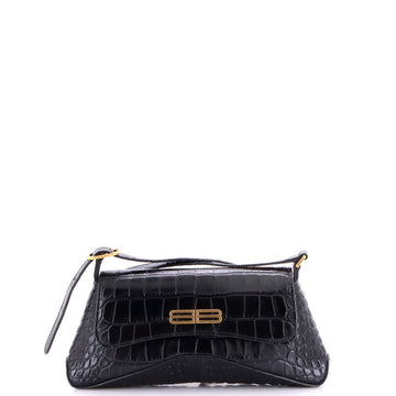 XX Flap Street Shoulder Bag Crocodile Embossed Leather Small
