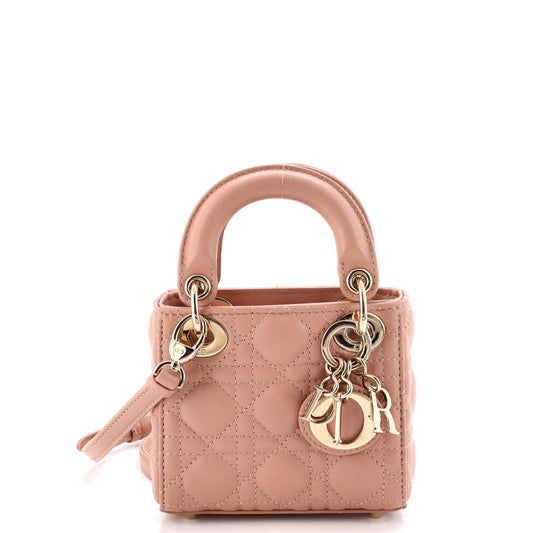 Christian Dior Lady Dior Bag Cannage Quilt Lambskin Micro