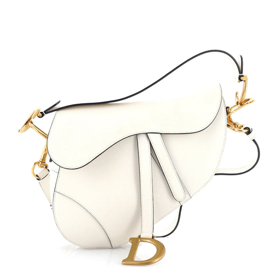 Christian Dior Saddle Handbag Leather Medium