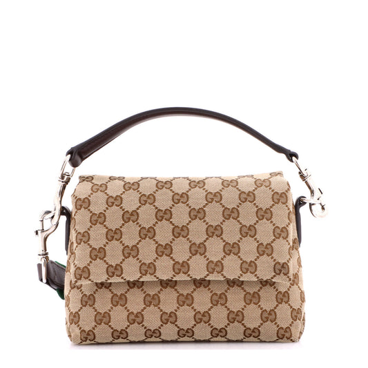 Gucci Convertible Flap Crossbody Bag GG Canvas Small