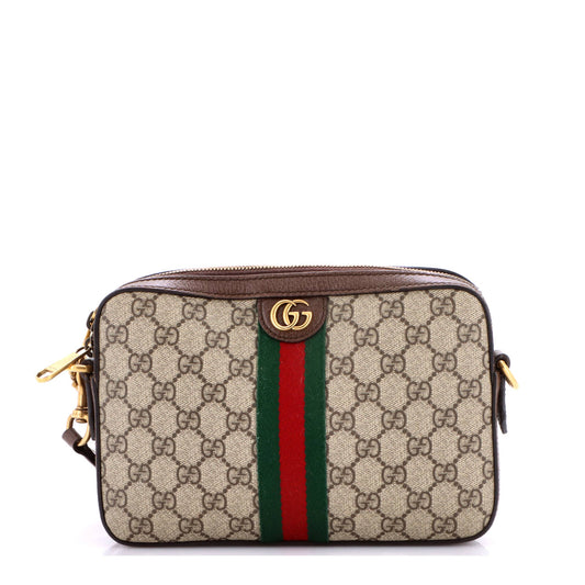 Gucci Ophidia Zip Wristlet Shoulder Bag GG Coated Canvas Small