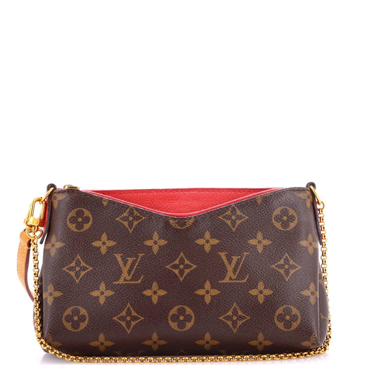 Louis Vuitton Pallas Clutch Monogram Canvas with Leather