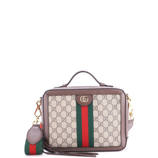 Gucci Ophidia Zip Around Camera Bag GG Coated Canvas Small