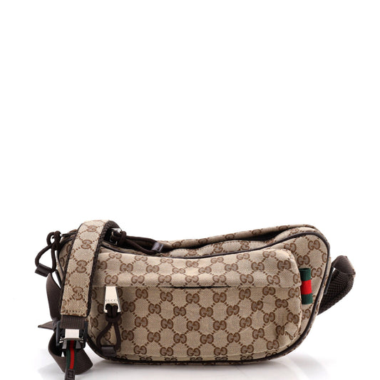 Gucci Front Pocket Sling Bag GG Canvas Large
