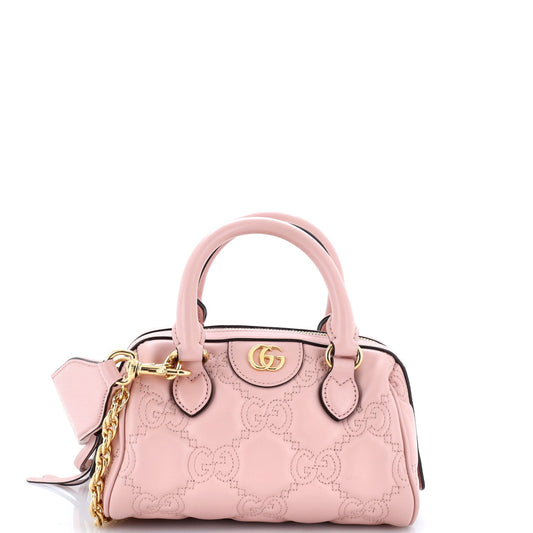 Gucci Ophidia Convertible Boston Top Handle Bag GG Matelasse Leather Mini