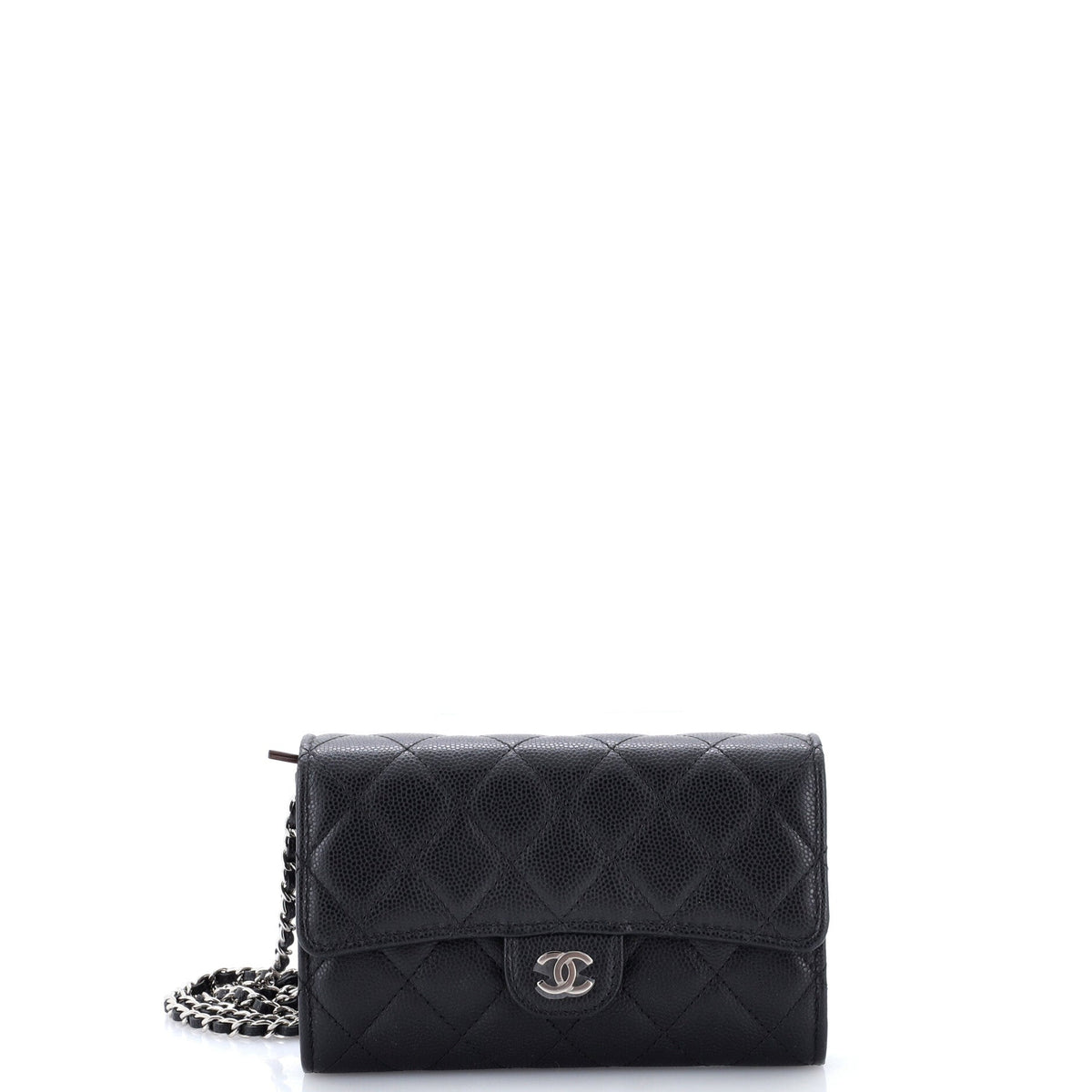 Chanel Classic Flap Wallet Crossbody Bag Quilted Caviar Mini