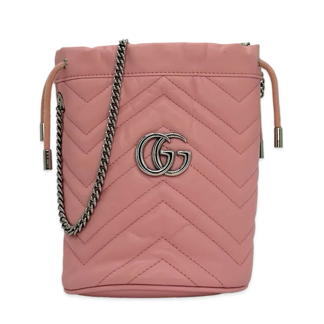 Gucci Quilted Leather GG Marmont Mini Bucket Bag
