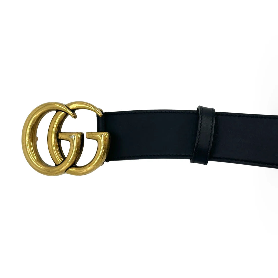 GUCCI- Leather GG Marmont Wide Belt