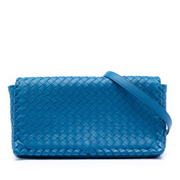 Bottega Veneta Convertible Flap Crossbody Bag Intrecciato Nappa Small