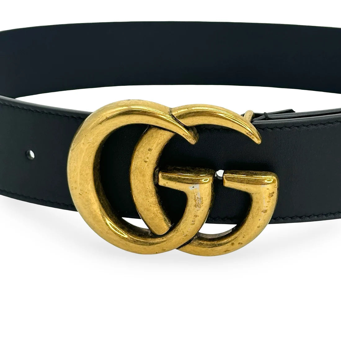 GUCCI- Leather GG Marmont Wide Belt