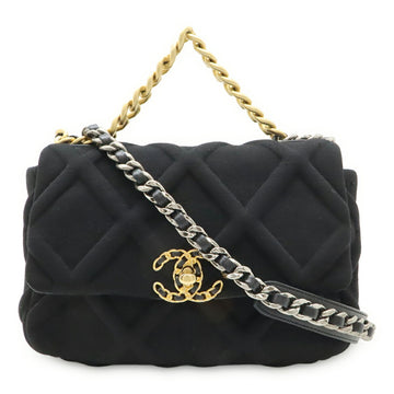 Chanel 19 Flap Bag Quilted Jersey Large