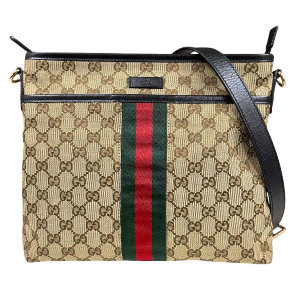 Gucci Front Pocket Web Messenger GG Canvas Small