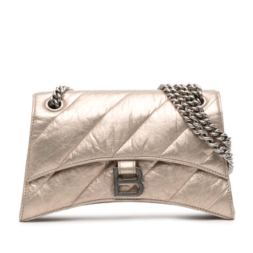 Crush Chain Flap Bag Quilted Crushed Calfskin Small