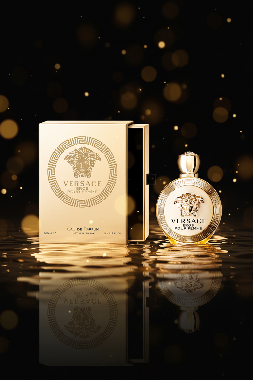 Versace Eros Pour Femme editorial dark gold