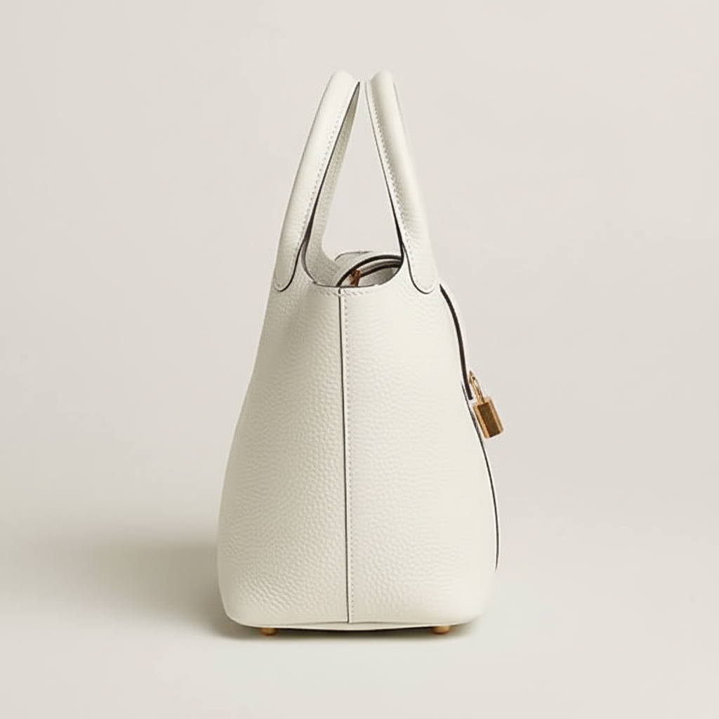 Hermes Picotin 18 Craie Clemence Gold - Side Profile
