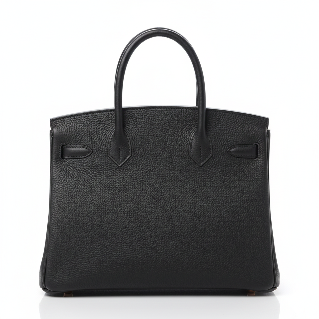 Hermes Birkin 30 Black Togo Rose Gold Hardware - Back View
