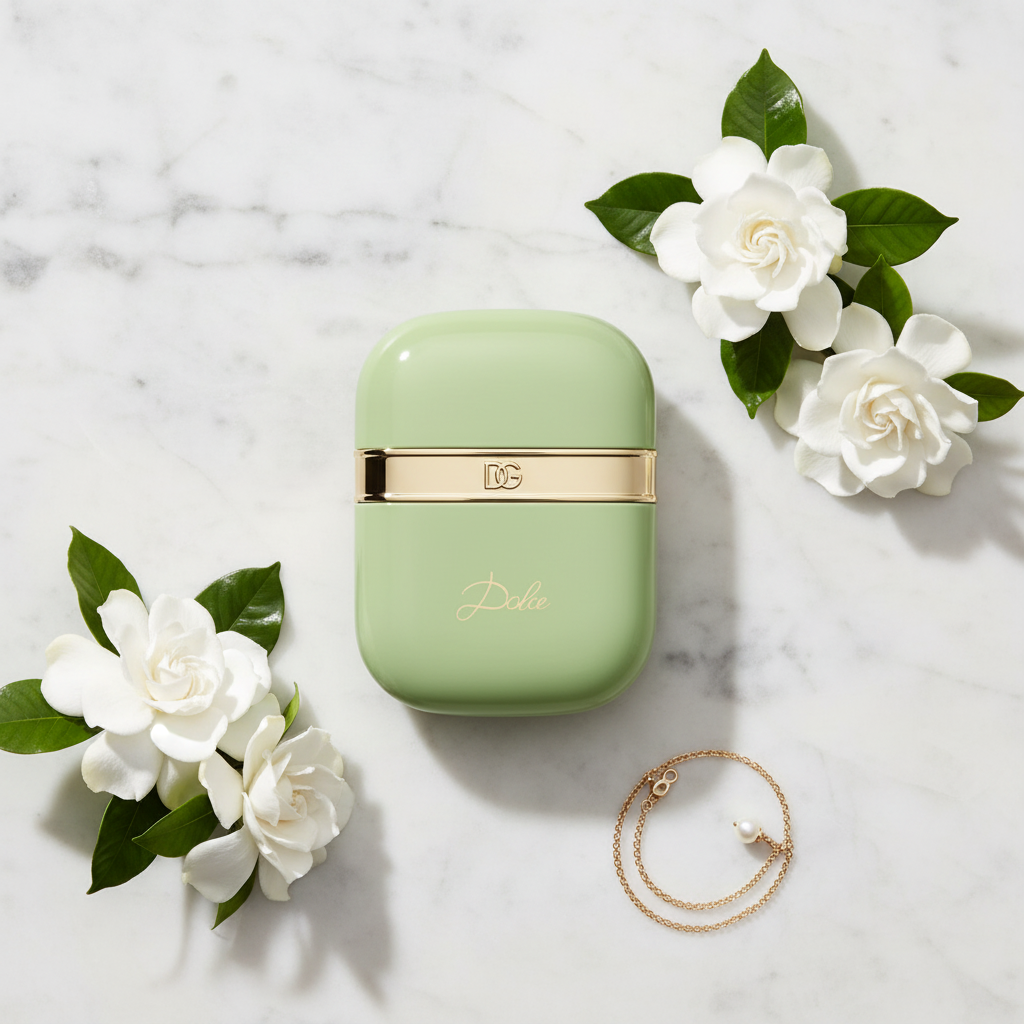 Dolce Compact Flat Lay White Background