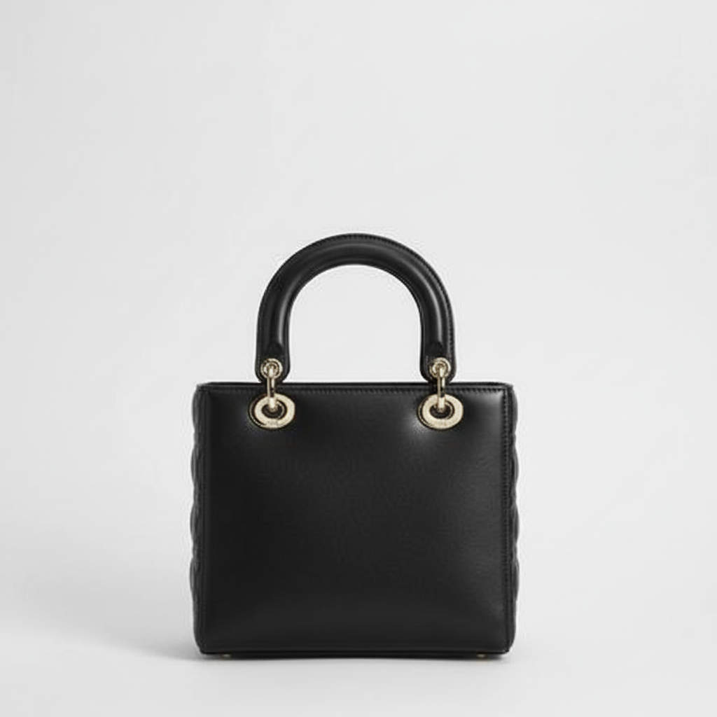 Dior Lady Dior Medium Black Cannage Gold - Back View