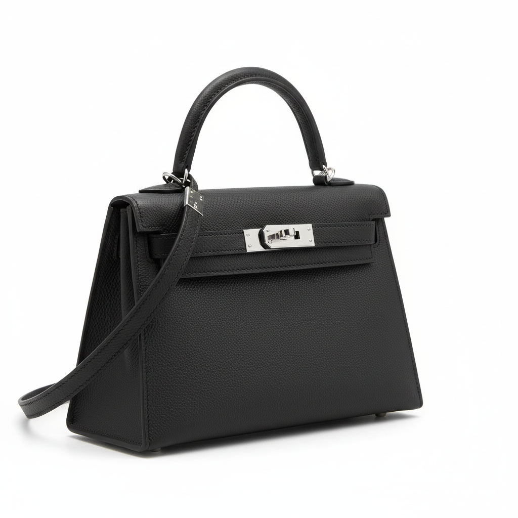 Hermes Mini Kelly II Black Epsom Palladium - Side Profile