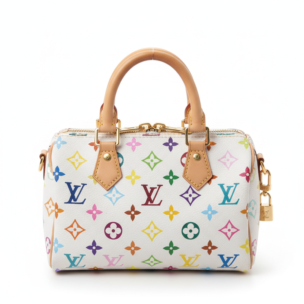 Louis Vuitton Speedy Mini HL Handbag Monogram Multicolor - Flat Lay View