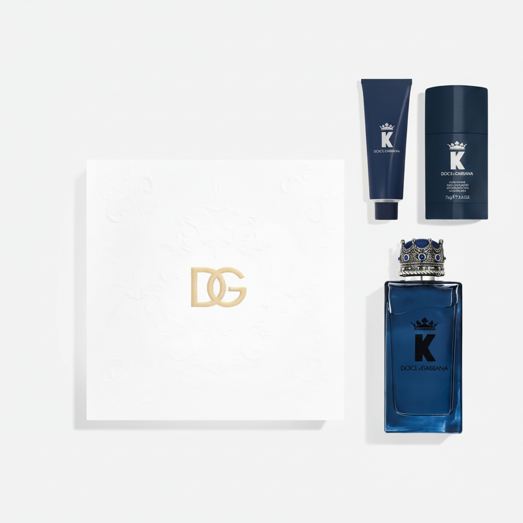 K Gift Set Flat Lay White Background