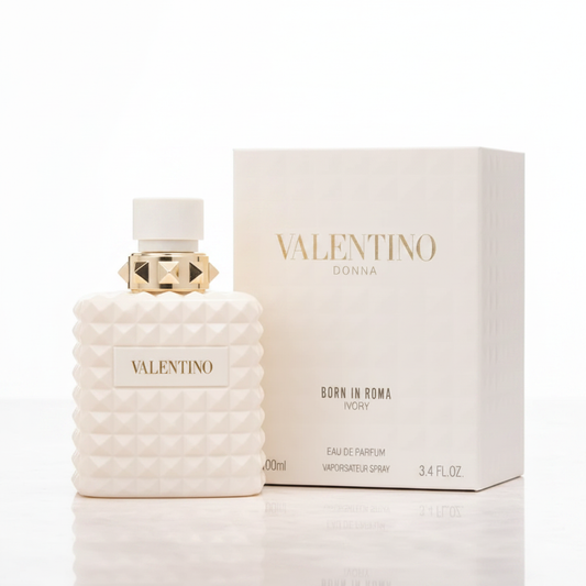 Valentino Donna Born in Roma Ivory bottle and box front view