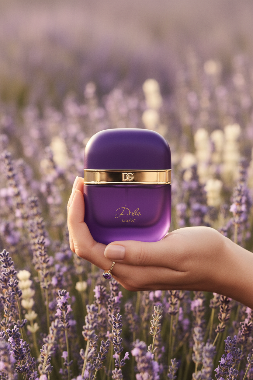 Dolce Violet Compact Hand Editorial