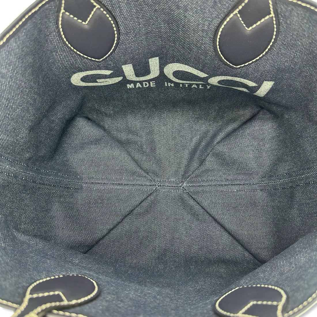 Gucci GG Supreme Reversible Denim Logo Tote
