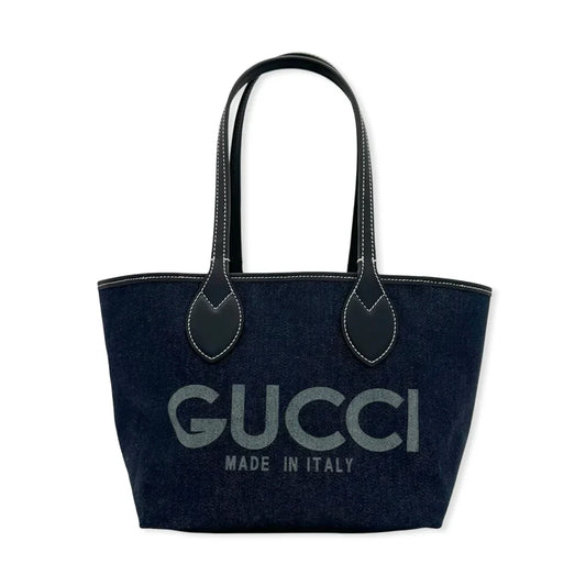 GUCCI  GG Supreme Reversible Denim Logo Tote